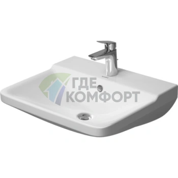 Раковина Duravit P3 Comforts с перел с 1 отв под смеситель вкл заглушку для перелива хром 550x455мм Цвет Белый - фото 1