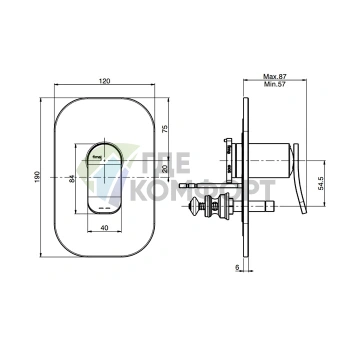 Смеситель для душа Fima Carlo Frattini однорычажный с переключателем на 2 источника, хром (F3809X2CR) - фото 2