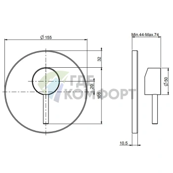 Смеситель для душа FIMA Carlo Frattini Maxima встроенный, хром (F5309/1CR) - фото 2
