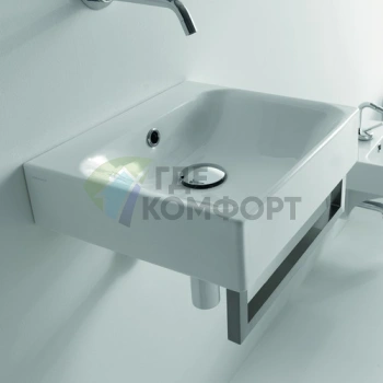 Раковина KERASAN Cento 40х35 подвесная без отв под смесительитель белая - фото 1