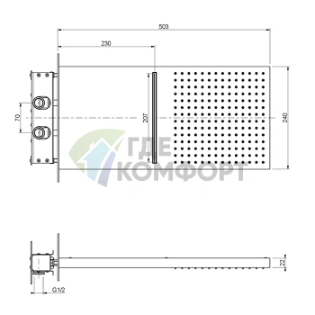 Настенная душевая головка Bongio Tattoo — дизайнерский акцент для вашей ванной (00889TTLU13) - фото 2