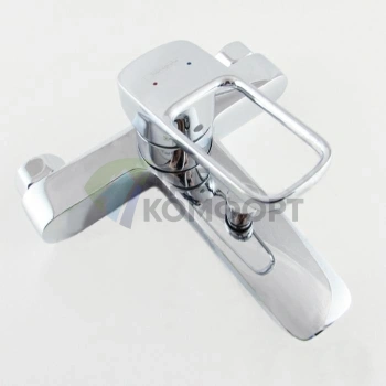 Стильный настенный смеситель для ванны Hansgrohe Logis с вакуумным переключателем в хроме (71244000) - фото 1