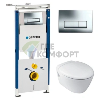 Комплект подвесного унитаза Jacob Delafon Presquile E4440 с инсталляцией Geberit и шумоизоляцией