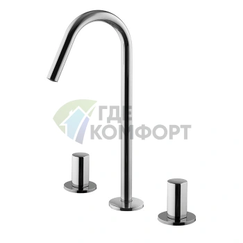 Смеситель для раковины FIMA Carlo Frattini So на 3 отверстия с поворотным изливом (F3191CCR) - фото 1