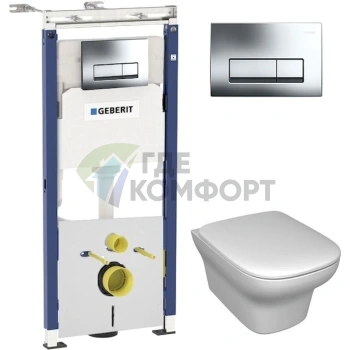 Комплект для скрытого монтажа Geberit Duofix с инсталляцией Платтенбау и чашей Jacob Delafon Vox - фото 1