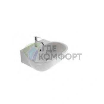 Раковина GLOBO Bowl накладная 60x46 см c 1отв под смесительитель с крепежом цвет белый - фото 1