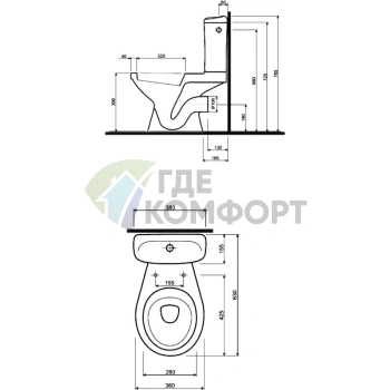 Унитаз-компакт IFO Hitta (RS041309000) - фото 2