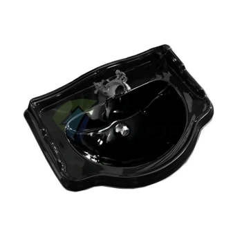 Раковина KERASAN Retro 73 73x54см с 1 отв цвет черный глянцевый с колонной (104704*1) - фото 1