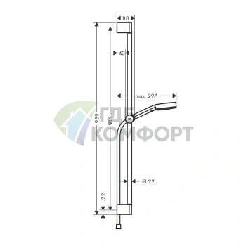 Душевой гарнитур Hansgrohe Pulsify Select 105 3jet Relaxation с технологией релаксации, черный матовый (24170670) - фото 2