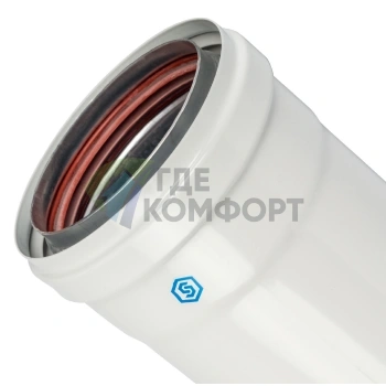 Труба Stout DN80/100 1000 мм утепленная п/м SCA-0080-801000 - фото 2