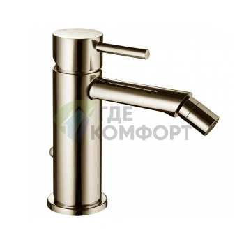 Смеситель для биде Bossini Oki однорычажный, на 1 отверстие, шлифованный никель (Z005401.094) - фото 1