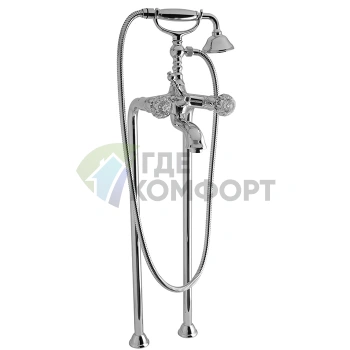 Напольный смеситель для ванны с душевым комплектом FIMA | Carlo Frattini Elizabeth Chic | Хром (F5084/4CCR) - фото 1