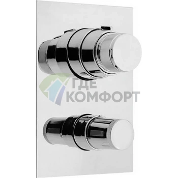 Термостатический смеситель CISAL Less встраиваемый с 3-х позиционным переключателем, хром (LS01850321) - фото 1