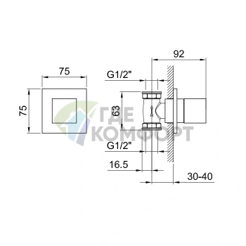 Запорный вентиль Fantini AR/38 1/2, хром (38 02 3335B) - фото 2