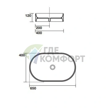 Умывальник накладной без отверстия под смеситель 65х40 цвет белый Kerasan Ciotola - фото 2