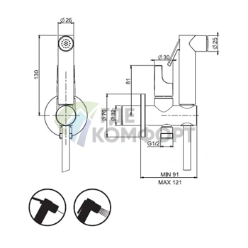 Встраиваемая душевая система FIMA Carlo Frattini COLLETTIVITA с ручным душем и смесителем, цвет бронза состаренная (F2320/1NOS) - фото 2