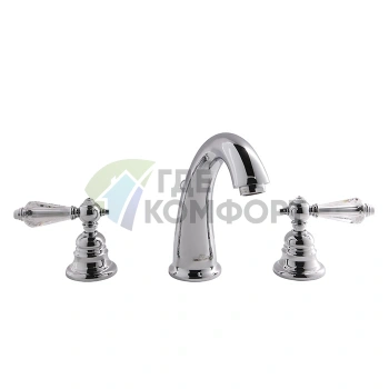 Смеситель для раковины FIMA|Carlo Frattini Herend Chic с кристаллами SWAROVSKI, 3 отверстия, хром (F5421CCR) - фото 1