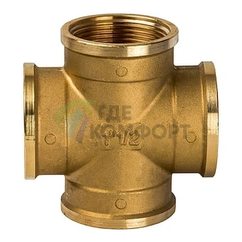 Крестовина STOUT ВВ 1 1/2 внутренняя резьба латунная - фото 2