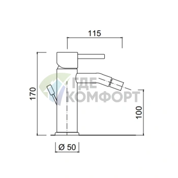 Смеситель для биде SIMAS TOKYO однорычажный хром (TOMMBA cr) - фото 2