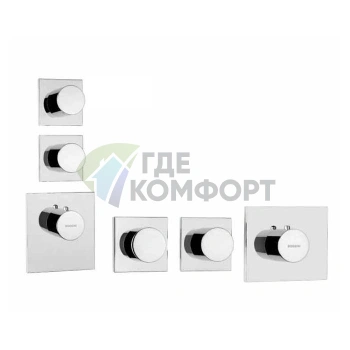 Термостатический смеситель для душа Bossini Oki встраиваемый с девиатором на 2-4 выхода (хром) (Z031203.030) - фото 1