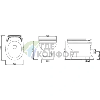 Элегантный приставной унитаз Migliore Milady D2 в полной комплектации - фото 3