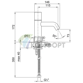 Смеситель для раковины Fantini Nostromo: элегантность в нержавеющей стали (50 93 E904WF) - фото 2
