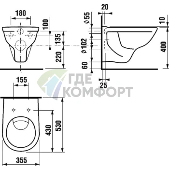 Подвесной унитаз Jika Lyra 2137.0 (DINO) - фото 2