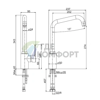Смеситель для кухни FIMA|Carlo Frattini с вращающимся изливом в цвете хром (F3537/2CR) - фото 2
