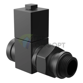 Набор дизайн-вентилей Royal Thermo CUBE 1/2 черный, RTE 56.0006, НС-1422575 - фото 2