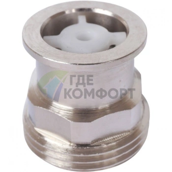 Разъемное соединение с плоским уплотнением и обратным клапаном 3/4, никелированное Stout - фото 2