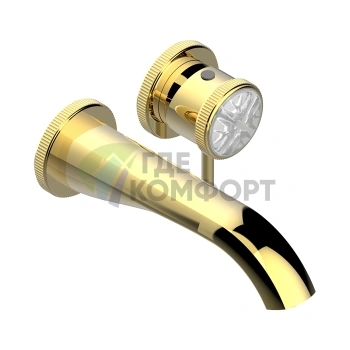 Смеситель для раковины THG Hirondelles настенный в полированном золоте (A4J-F01-6541B) - фото 1