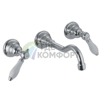 Смеситель для раковины настенный FIMA Carlo Frattini Herend на 3 отверстия с изливом 200 мм (F5401L/5CR) - фото 1