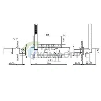 Набор для душа Fantini Milano для скрытого монтажа, матовый хром (31 93 3084B) - фото 2