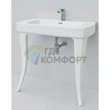 Раковина Artceram JAZZ подвесная 91 5х48см с 1 отв под смесительитель c креплением цвет белый матовый с ногами цвет белый матовый - фото 1