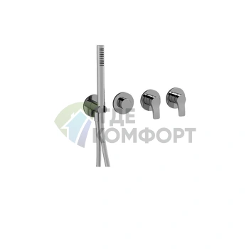 Встраиваемый смеситель для ванны Fantini AL/23 на 2 источника без излива, хром (26 02 B717B) - фото 1