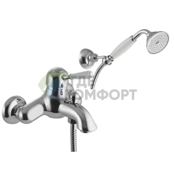 Смеситель для ванны Carlo Frattini Bell с душевым комплектом, настенный, хром (F3364CR) - фото 1