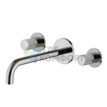 Смеситель для раковины Carlo Frattini FIMA: настенный монтаж с системой click-clack (F3191L/5CR) - фото 1