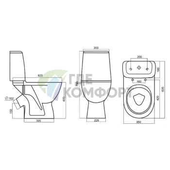 Унитаз-компакт Damixa RedBlu Origin One с микролифтом - фото 2