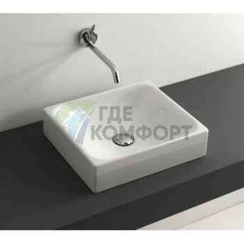 Раковина KERASAN Lavabi прямоугольная накладная 40х35 без отв цвет белый - фото 1