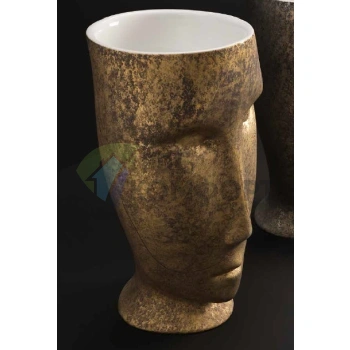 Раковина Kerasan Artwork свободностоящая MOLOCO с отверстием для слива в пол цвет белый-античное золото