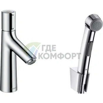 Смеситель Hansgrohe Talis Select S для раковины с гигиеническим душем и донным клапаном Push-Open