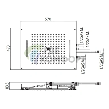 Верхний душ BOSSINI DREAM/4 с 4 режимами подачи воды, цвет хром (H38929.030) - фото 2