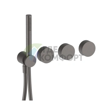 Встроенный смеситель для ванны Fantini AF/21 с ручной лейкой FIT и гибким шлангом 150 см, цвет Matt Gun Metal (27 P5 A817B) - фото 1