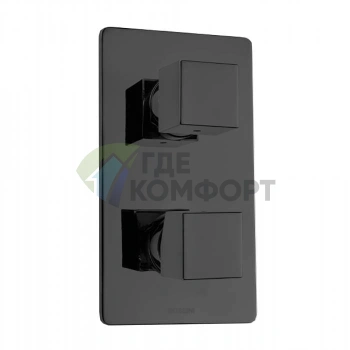 Встраиваемый смеситель для душа Bossini Cube с девиатором 5-в-1, черный матовый (Z00062.073) - фото 1