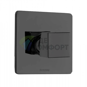 Смеситель для душа Bossini Cube настенный с квадратной ручкой — чёрный матовый (Z00064.073) - фото 1