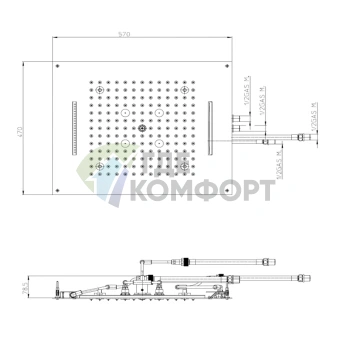 Верхний душ BOSSINI DREAM/4 с LED-подсветкой RGB и 4 режимами подачи воды (H38908.030) - фото 2