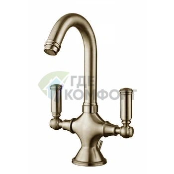 Смеситель для раковины Bossini Liberty с поворотным изливом и механизмом переключения, матовый никель (Z001301.094) - фото 1