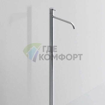 Напольный смеситель для ванны MILLDUE FLOW L05: полированная сталь, 113 см, без внутренней части (2565AL) - фото 1