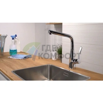 Смеситель Hansgrohe Metris для кухни с выдвижной лейкой - фото 2