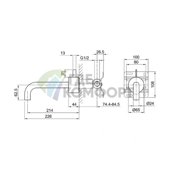 Смеситель для раковины Fantini AF/21 встраиваемый, цвет Matt Copper PVD (27 P9 A513B) - фото 2